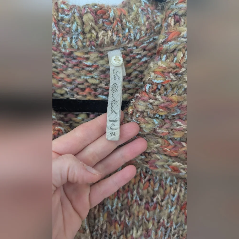 Y2K Rainbow Speckled Wool Blend‎ Cardigan